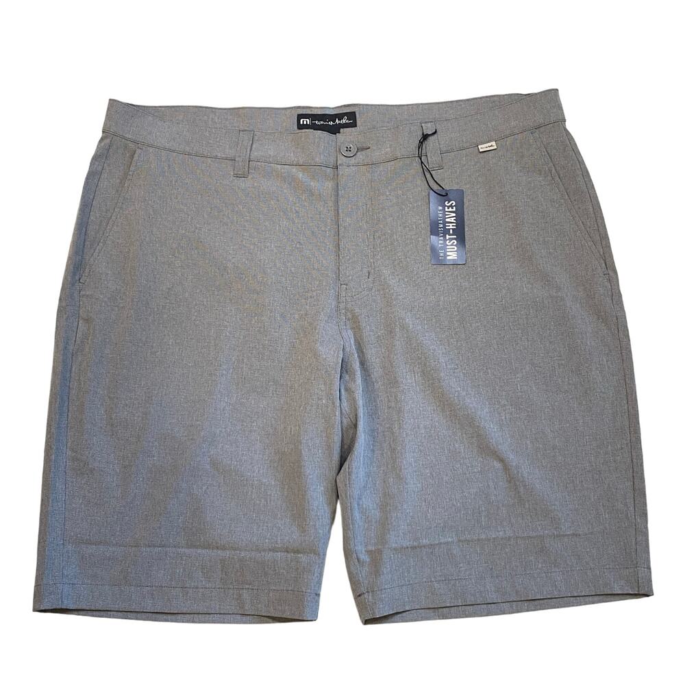 Travis Mathew Golf Shorts Mens 40 Gray Beck Performance Chino Stretch Preppy